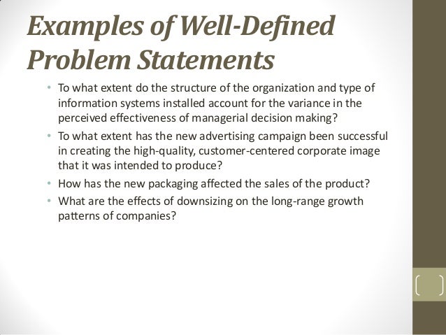 problem statement sample in research proposal